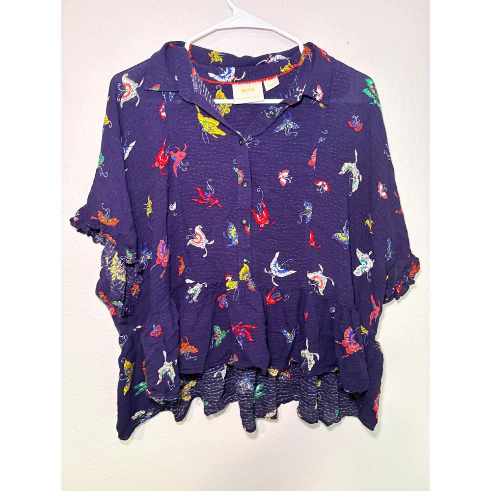 Maeve Aeropostale Butterfly Print Flowy Top - Size M - Picture 5 of 7